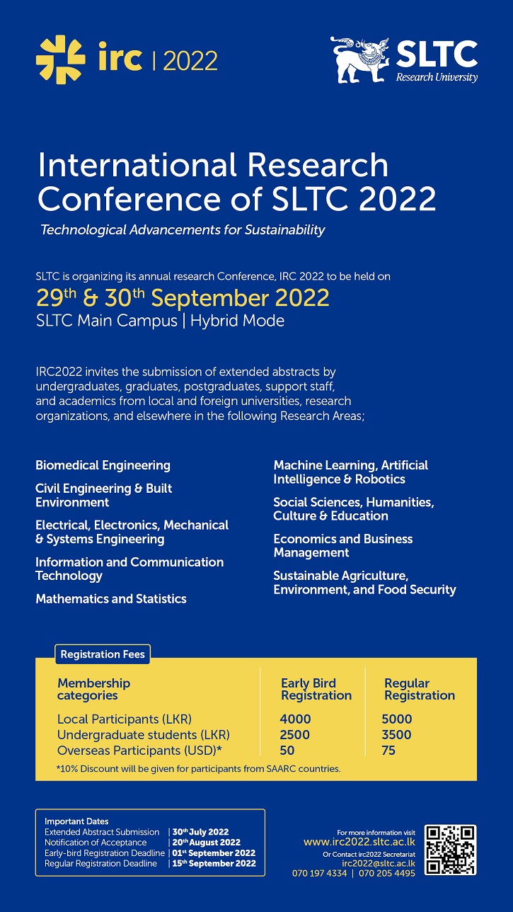 IRC 2022 of the SLTC Research University Brochure