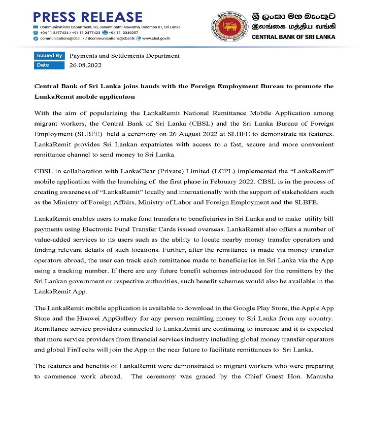Press Release LankaRemitE revised Page 1